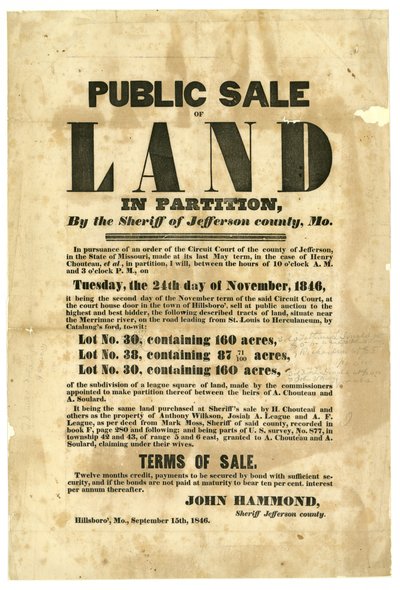 Land near Meramec River on road from St. Louis to Herculaneum, by Catalang